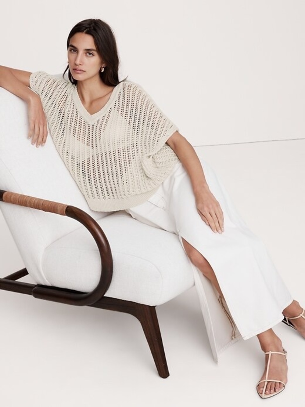 Banana Republic- OVERSIZED COTTON DOLMAN SWEATER TOP - Small